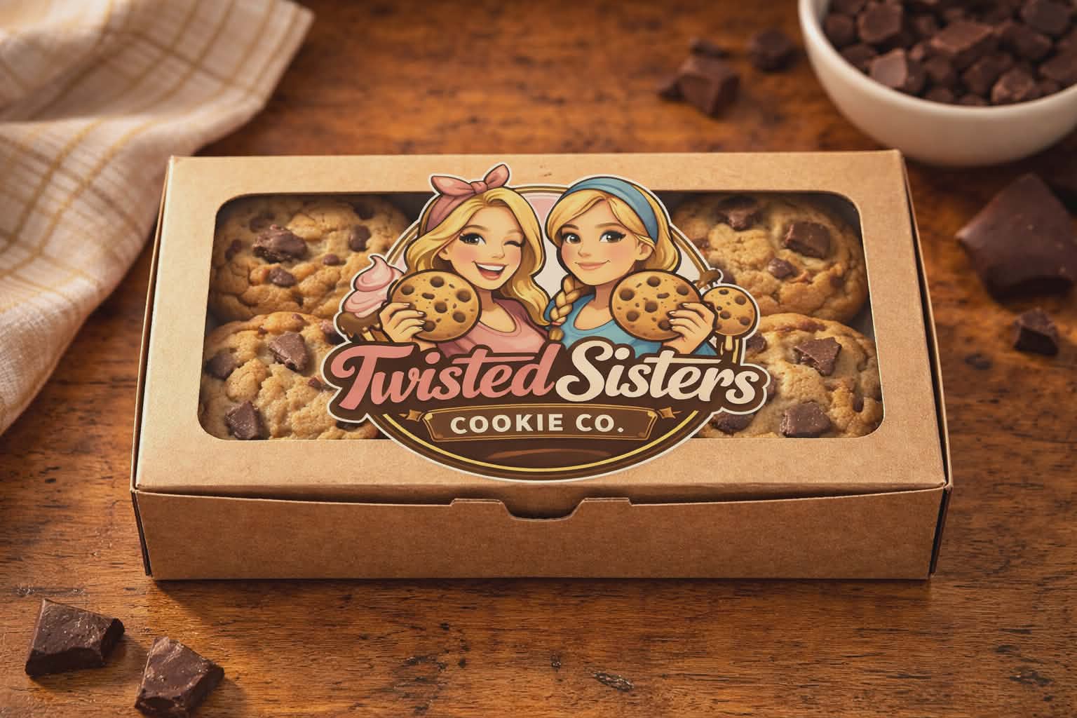 6 Home Baked Chocolate Chunk Cookies