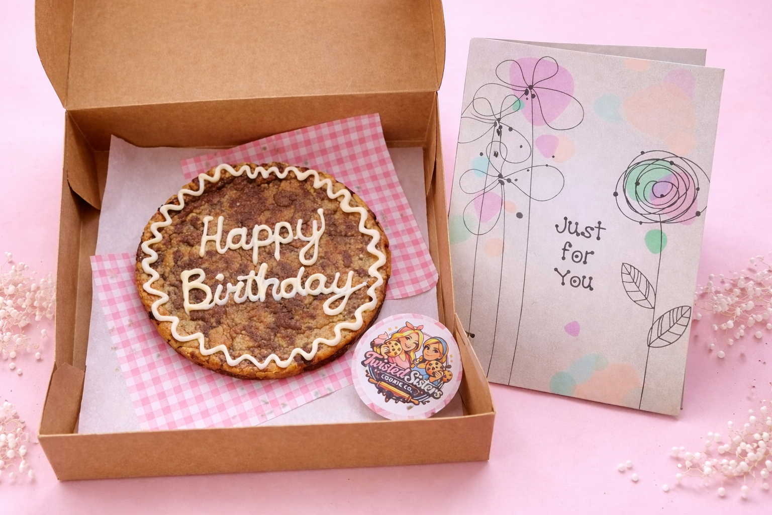 Custom Decorated Giant Cookie with personalized greeting card